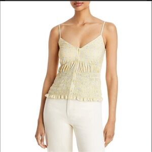 French Connection Womens Printed Smocked Tank Top Size S